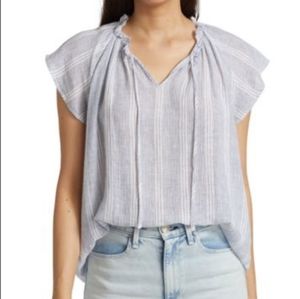 RAILS Raven Top in Alameda Stripe linen blouse medium